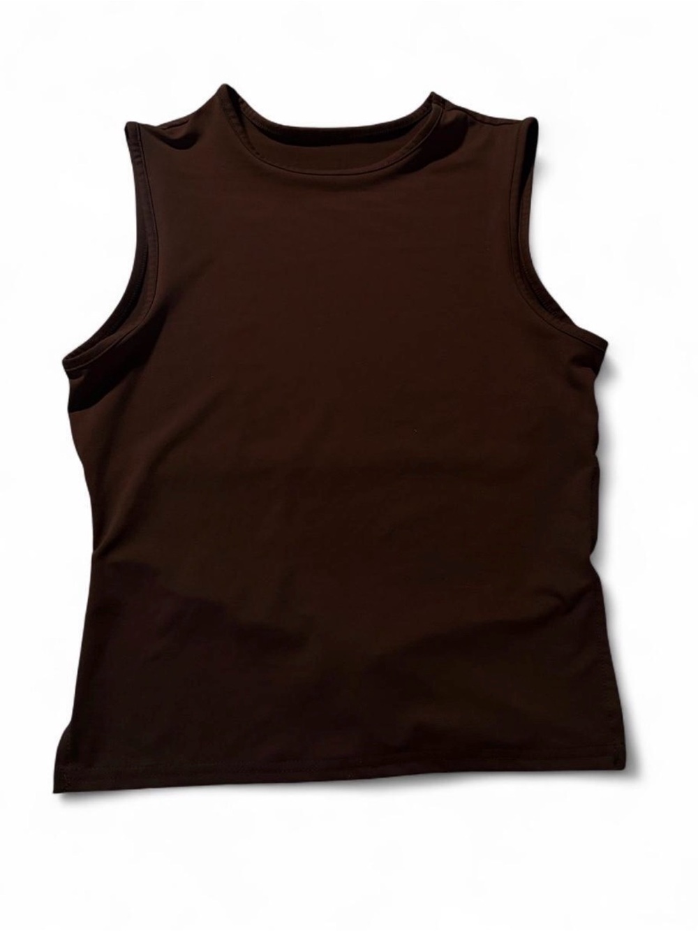 Chocolate Brown Crewneck Sleeveless Tank